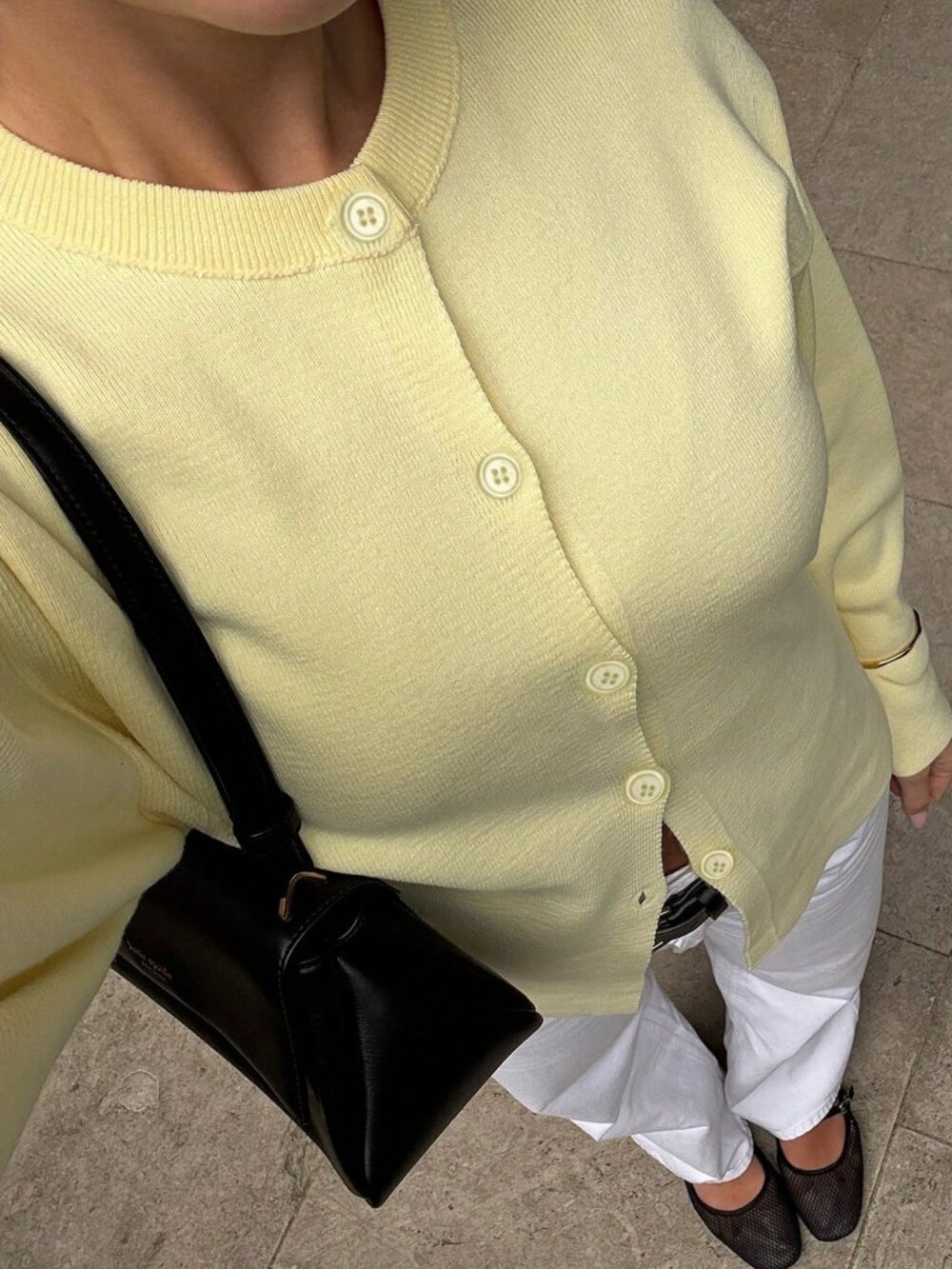 Yellow Casual Women's long sleeved button down Cardigan Sweater - Picture 10 of 11